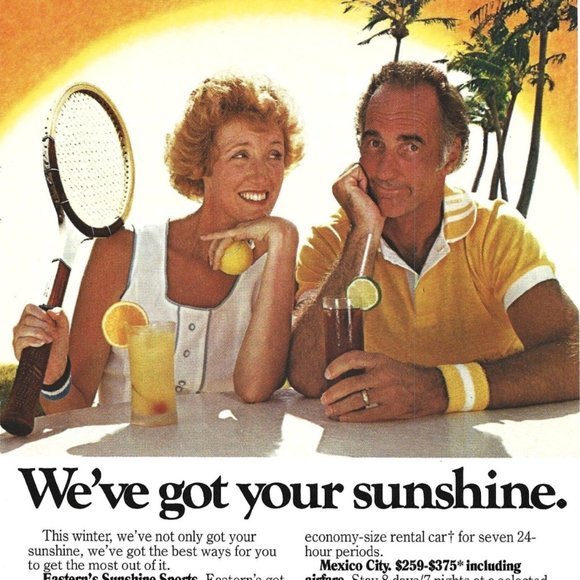 Eastern Airlines Sunshine Sports Mexico 1980s Vintage Print Ad 9 inch Tall - Picture 2 of 4